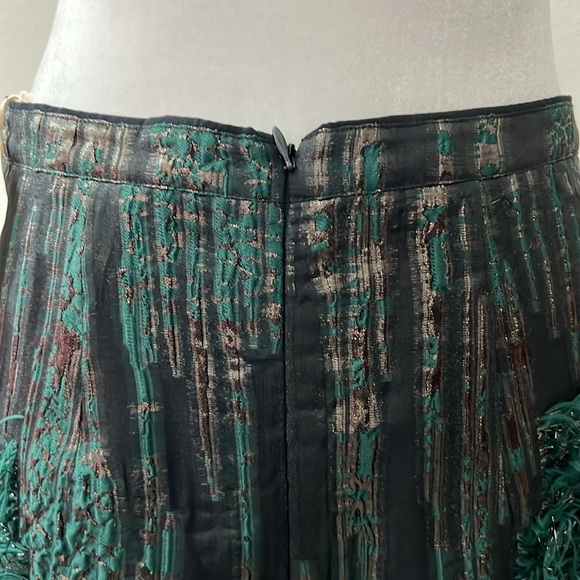 NWT Maeve by Anthropologie Green Feather Skirt - Size 8 - Picture 6 of 11